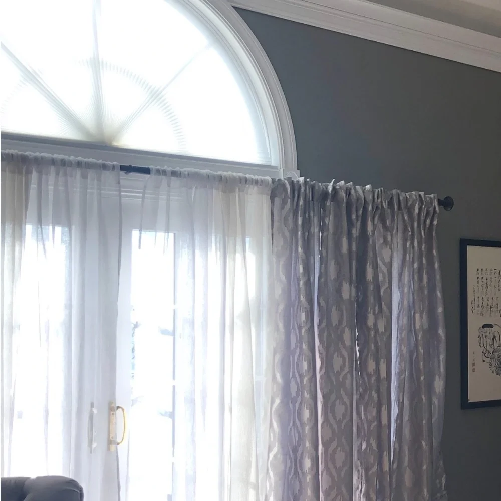 West Elm Gray Patterned Curtains